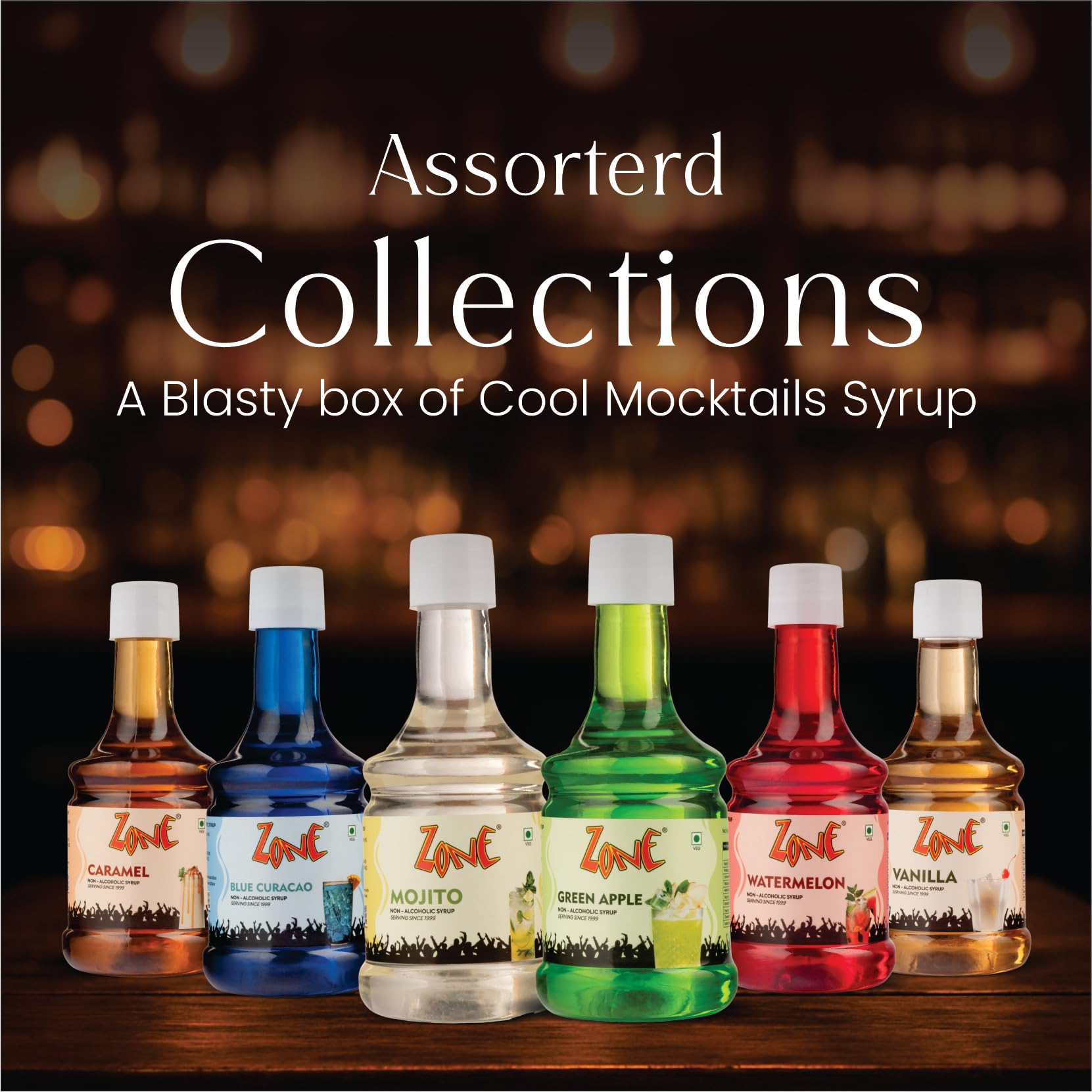 Zone Assorted Syrup Combo Box | 6 Premium Flavoured Syrups (6 x